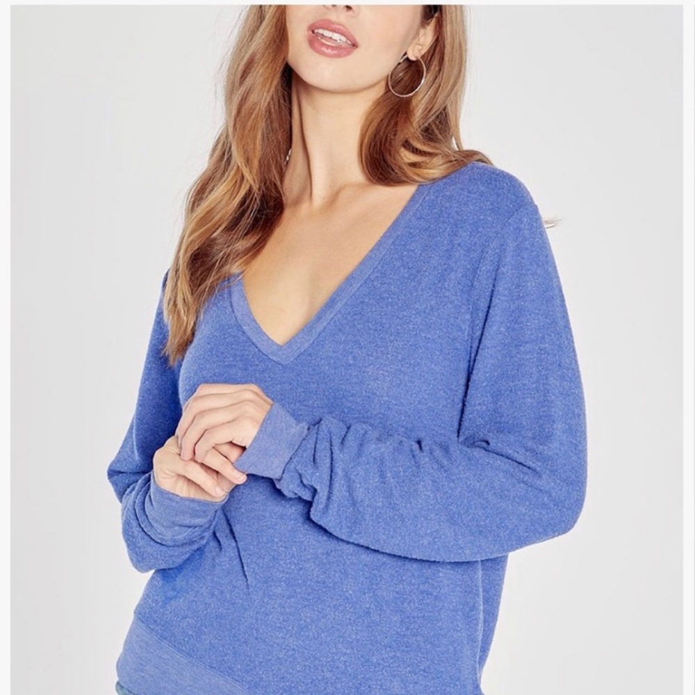 Wildfox Surf the Web Baggy Beach Jumper V-neck sz S